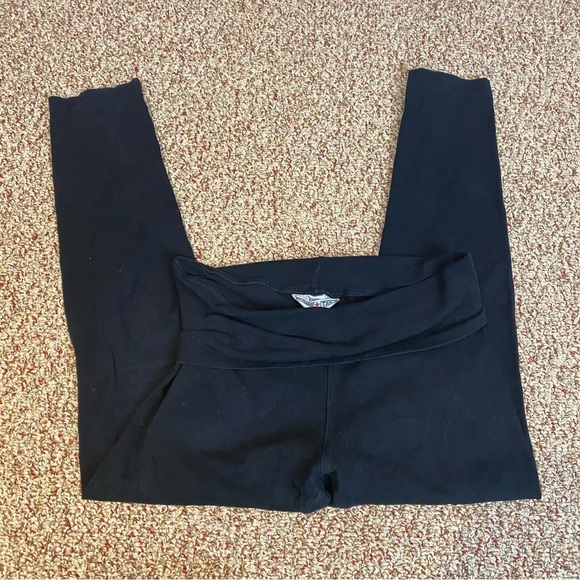 Hard Tail Pants - Hard Tail Forever Contour Roll Down Ankle Leggings Black Small